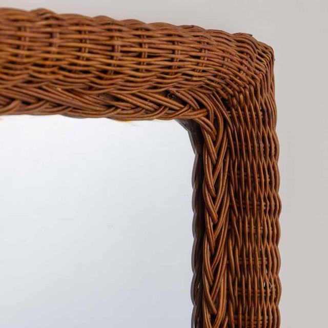 1960s French Wicker Mirror For Sale In Los Angeles - Image 6 of 8