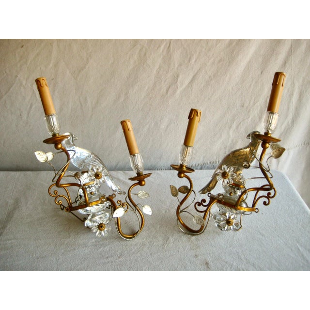 Metal Maison Bagues Parrot Pair of Sconces For Sale - Image 7 of 10
