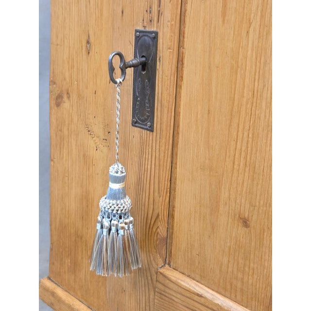 Antique English Pine Single Door Cupboard With Working Key and Original Hardware For Sale - Image 10 of 14