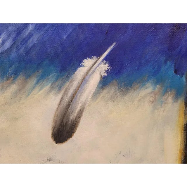 Rodríguez Quesada, Feathers, Oil Paintings on Canvas, Set of 2 For Sale - Image 6 of 11