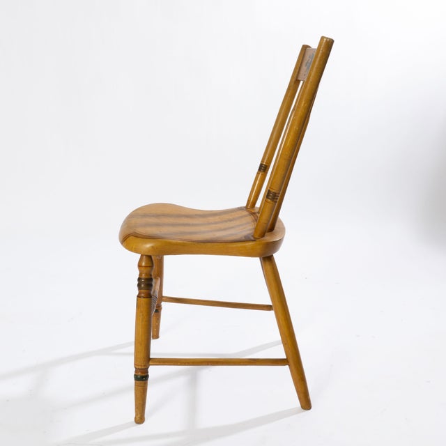 Set of Four 19th Century Painted Plank Seat Arrow Back Windsor Chairs For Sale - Image 4 of 9