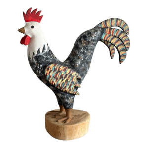 David Alvarez Folk Art Carved and Painted Rooster