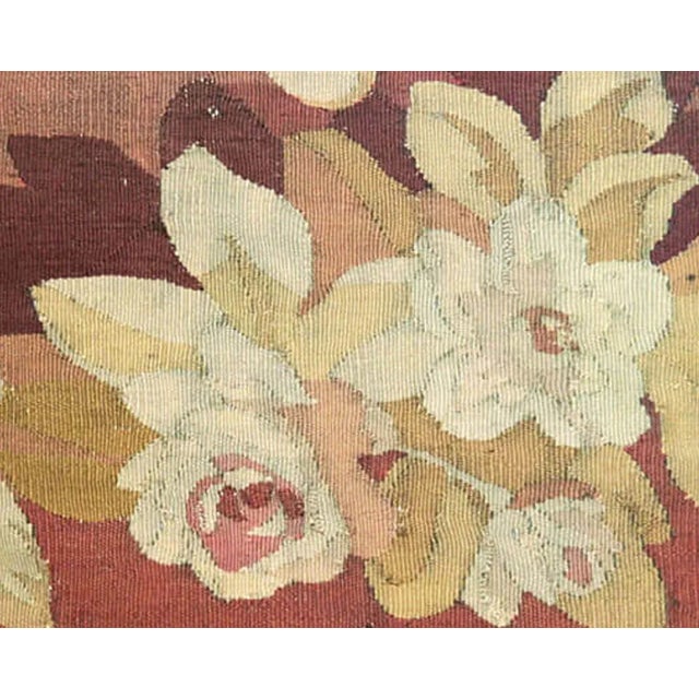 19th Century French Aubusson Pillow. Made by Hand stitching 18th and 19th century French Aubusson fragments on silk fabric...