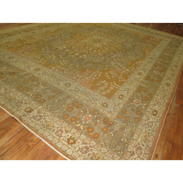 Fine Orange Late 20th Century Persian Tabriz Rug - 9'3" x 12'5" For Sale - Image 4 of 6