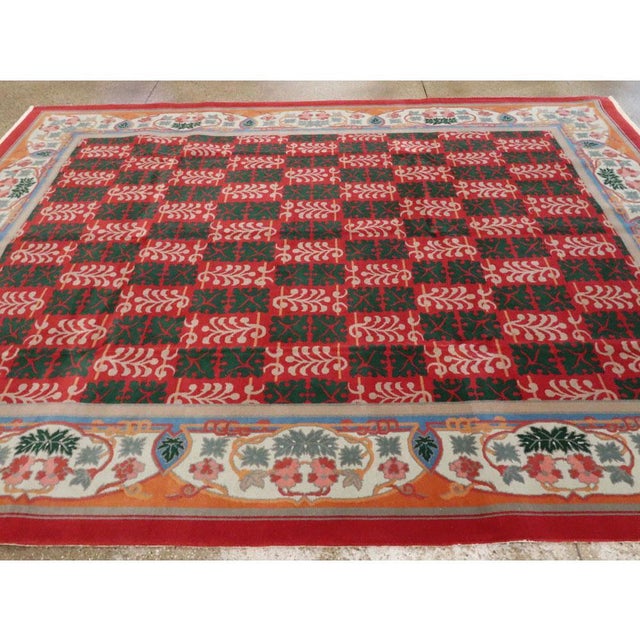Red Galerie Shabab Collection Mid-20th Century Chinese Art Deco 9' X 12' Room Size Rug For Sale - Image 8 of 10
