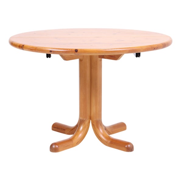 Mid-Century Pine Extendable Dining Table, 1970s For Sale
