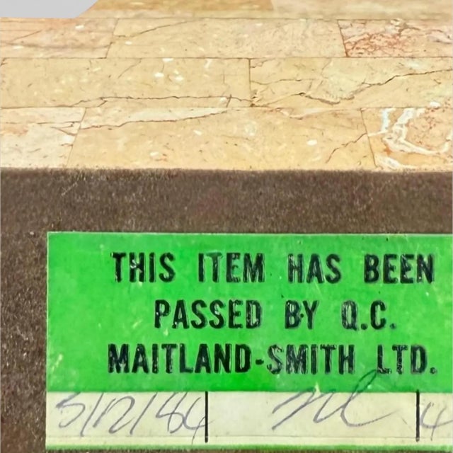 Tan 1980s Tessellated Marble and Brass Obelisk Table Lamps by Maitland Smith - A Pair For Sale - Image 8 of 8