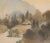 Japanese Late 20th Century Showa Era Japanese Watercolor Scroll Painting, "Landscape With Pine Trees" For Sale - Image 3 of 12