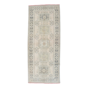 1940s Oushak Light Pink Anatolian Runner 4'5 X 10'11