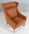 Set of Wingback Chair with Ottoman in Dunes Sørensen Leather attributed to Børge Mogensen for Fredericia For Sale - Image 6 of 11