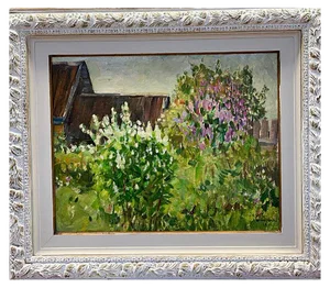 Boris Lavrenko, Flowery House, Oil on Canvas, 1980
