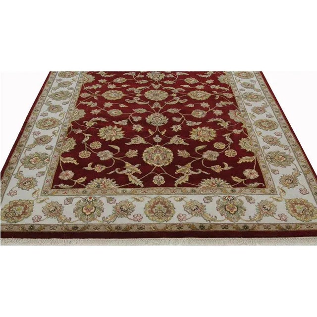 2010s Traditional Handwoven Persian Tabriz Style Area Rug 6'2"×9'2" For Sale - Image 5 of 7