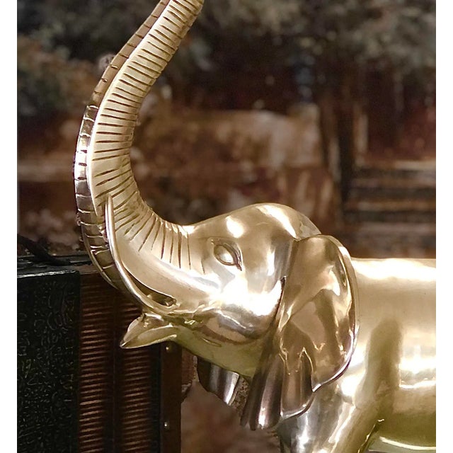 Vintage Large Brass Elephant "Trunks Up" Good Luck Statue Chairish