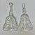 Sweet elegant vintage crystal etched glass dinner bells. One large and one a bit smaller. Beautiful cut glass flower and...