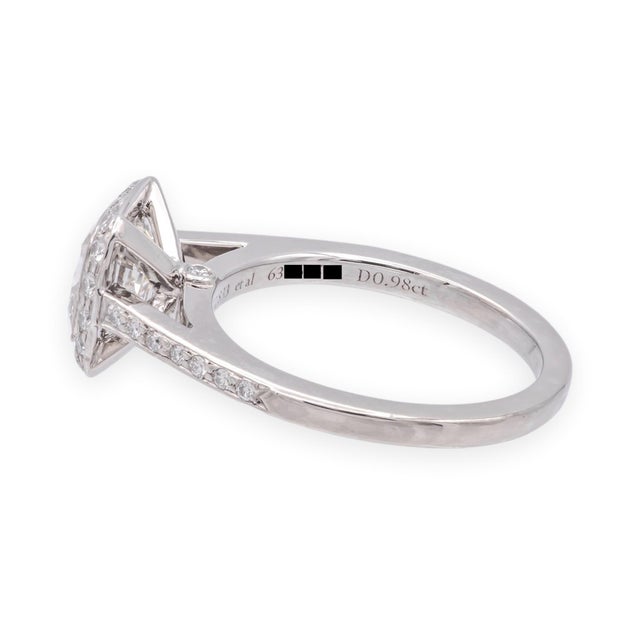 Tiffany and Co. TIffany & Co. Platinum Legacy .98ct Center Cushion Diamond Engagement Ring, Size 3.25 For Sale - Image 4 of 10