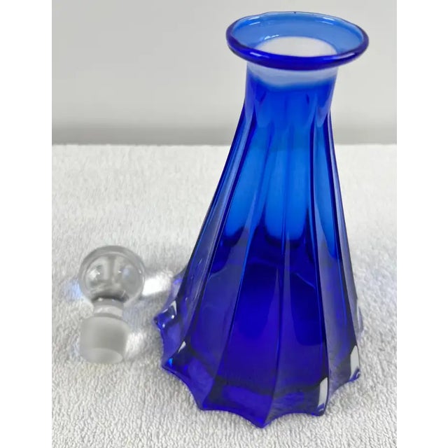 Rare Murano Glass Decanter in Cobalt Blue With Jewel-Tone StemGlasses Set, 7 PCS For Sale - Image 15 of 18