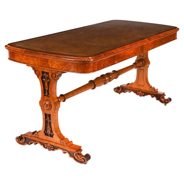 Antique Victorian Pollard Oak Writing Table Desk in the Manner of Gillows, 19th Century For Sale - Image 17 of 17
