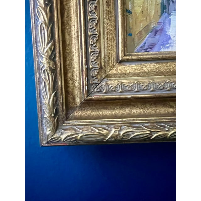 Mid- Century Framed Vintage Mediterranean Coastal Village Oil Painting For Sale - Image 16 of 18