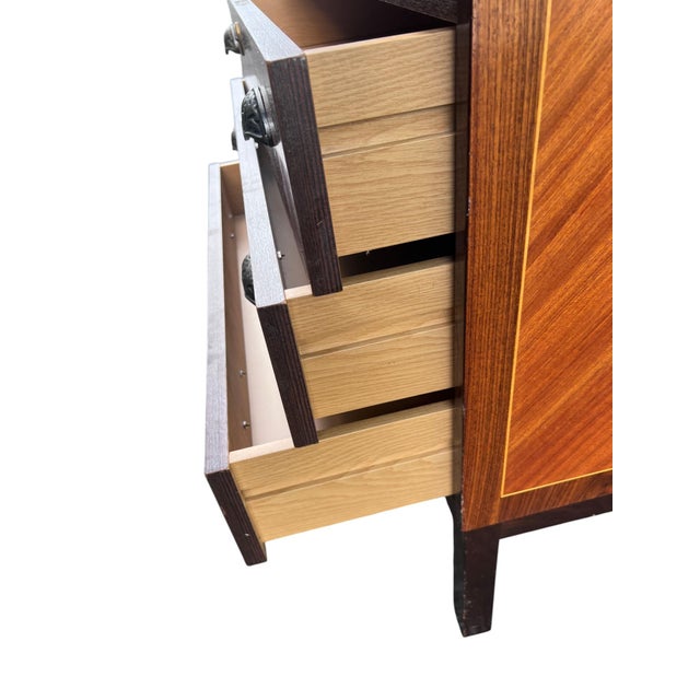 Swedish Roll-Top Secretary Desk Bookmatched Teak & Rosewood Attributed to Egon Ostergaard For Sale - Image 11 of 18