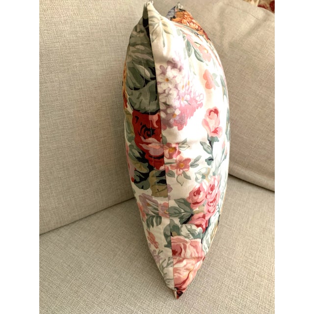 Vintage Decorative Pillow Custom Made With Retired Ralph Lauren Allison Floral Fabric For Sale - Image 4 of 5