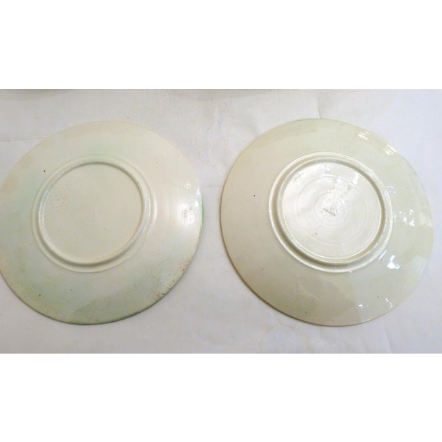 Cream Antique Asparagus Plates in Salins Earthenware, 1890s, Set of 8 For Sale - Image 8 of 16