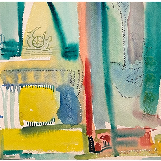 Mid-Century Modern 1950s Robert Colborne Mid Century Modern Abstract Painting For Sale - Image 3 of 4