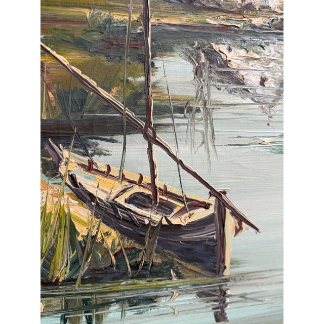 Landscape with Hut oil on Canvas Painting Mediterranean Spanish , Rocamora For Sale - Image 13 of 18