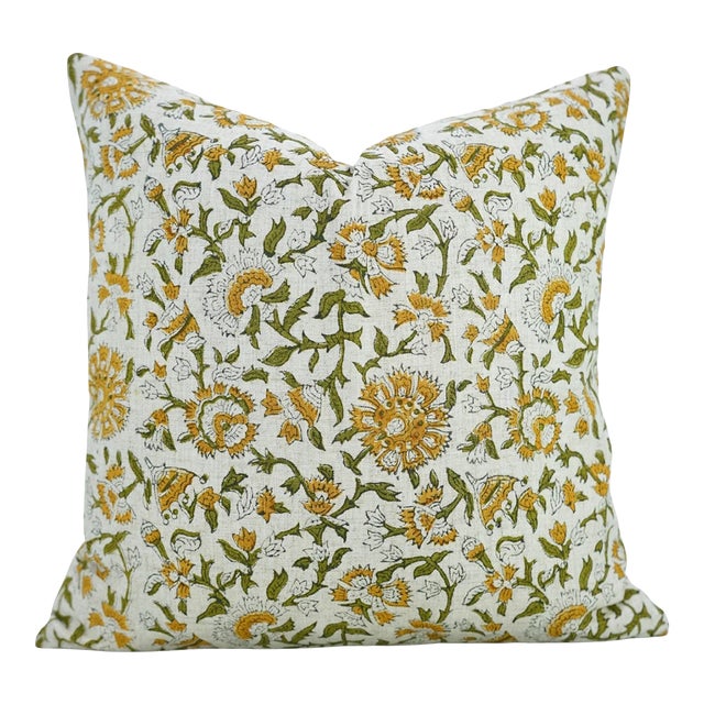 Fabdivine Colorful Block Print Cushion Cover 26x26 Inch Viscose Linen-Pushplata For Sale