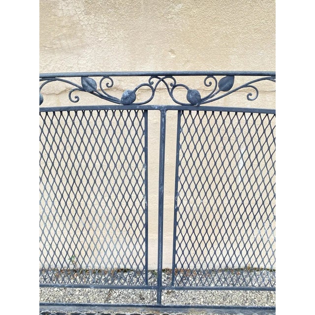 Mid 20th Century Mid 20th Century Vintage Salterini Style Art Nouveau Wrought Iron Garden Seating & Table, 4 Pieces, Attributed For Sale - Image 5 of 17