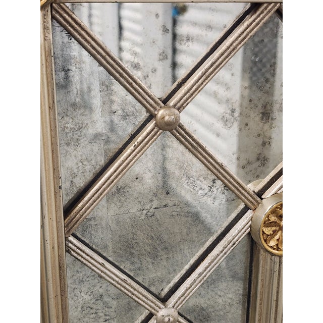 Drexel Heritage Siver and Gilt Eglomise Antiqued Mirror For Sale - Image 9 of 12