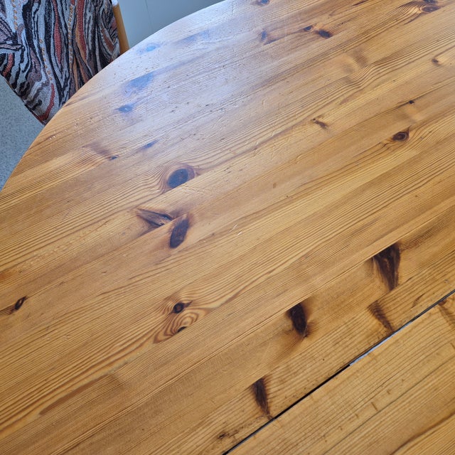 Mid-Century Modern Round Pinewood Dinning Table by Monster Skydd, 1960s For Sale - Image 3 of 12