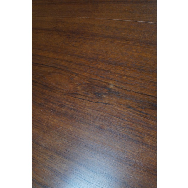 1980s Otmar Danish Scandinavian Modern Teak Round Extendable Dining Table MCM For Sale - Image 9 of 13