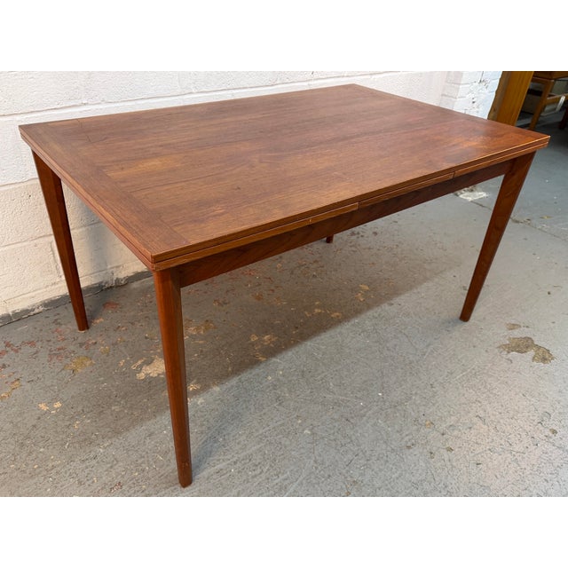 Brown Mid-Century Teak Draw-Leaf Dining Table by Vejle Stole & Møbelfabrik For Sale - Image 8 of 13