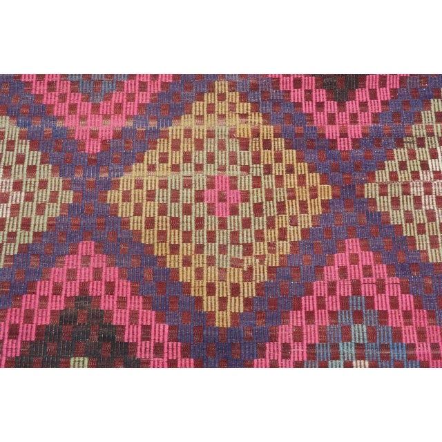 Mid-Century Modern Vintage Turkish Kilim Rug - 71" X 119" For Sale - Image 3 of 13
