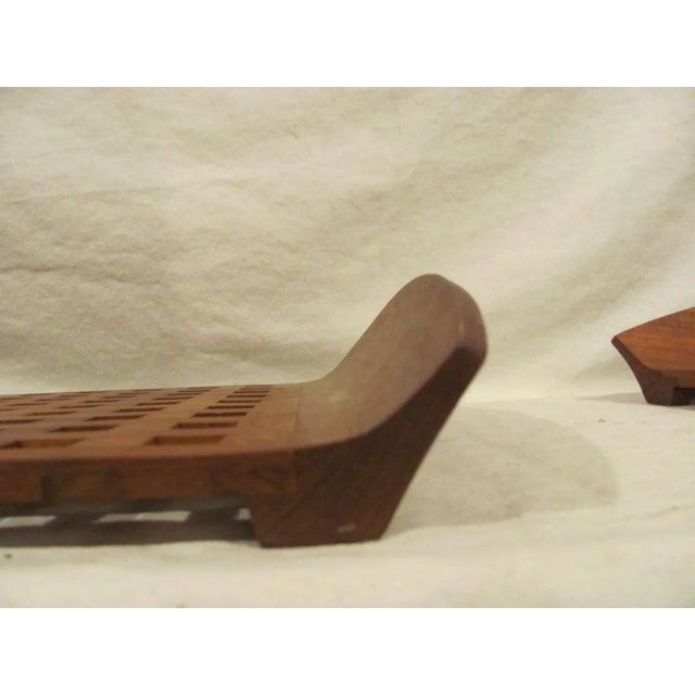 Dansk 1960s Jhq Jens Quistgaard for Dansk Danish Modern Large Lattice Teak Tray For Sale - Image 4 of 6
