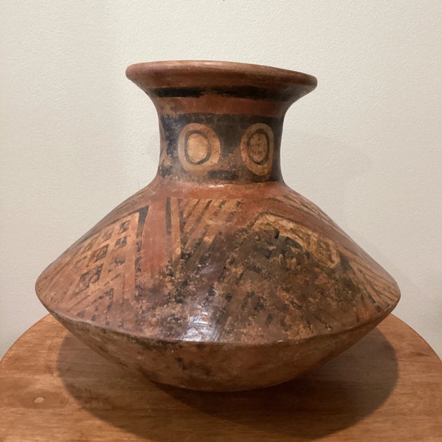 Tribal Antique Art Terracotta Polychrome Amphora Vessel For Sale - Image 3 of 13