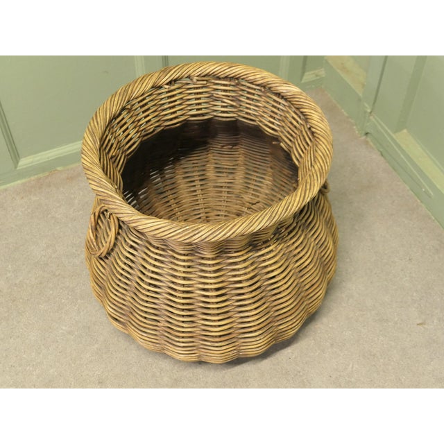 Fireside Log Basket in Wicker For Sale - Image 3 of 7
