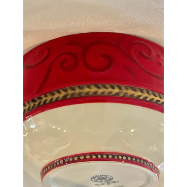 2009 Fitz and Floyd “Damask Holiday” Salad Plate and Coupe Bowl Set - 2 Pieces For Sale In New Orleans - Image 6 of 10