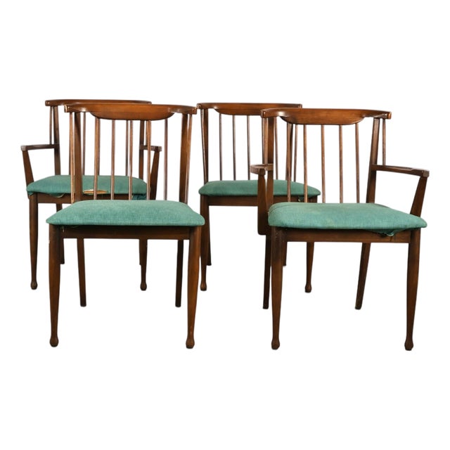 Attributed United Furniture Vintage Mid Century Modern Set of 4 Dining Chairs C. 1960s For Sale
