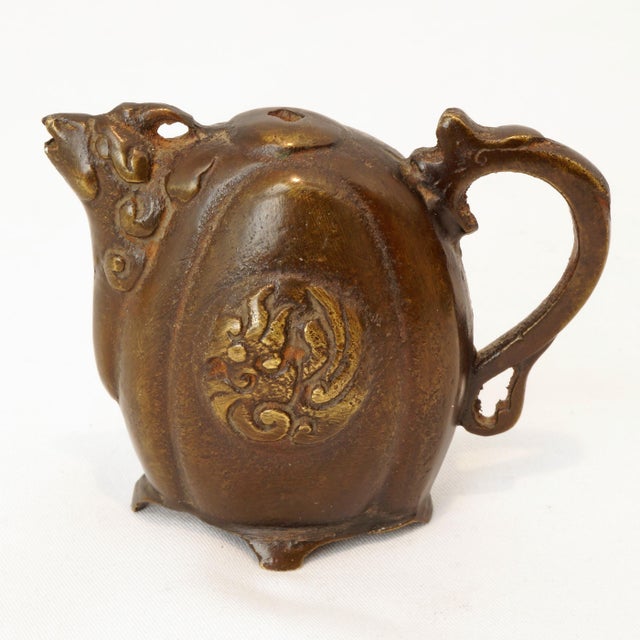 Japanese Japanese Gilt Bronze Water Dropper (Suiteki) Meiji Period For Sale - Image 3 of 9