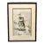 Vintage Japanese Owl Wood Block Print in Faux Bamboo Wood Frame For Sale