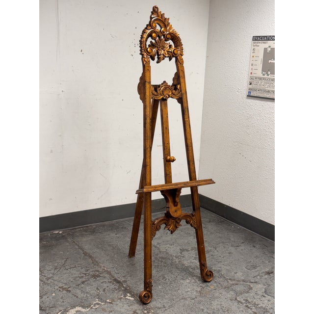 Design Plus Gallery presents a Rococo Revival Wood Chevalet Easel, 19th Century. The easel has a superb boldly carved...