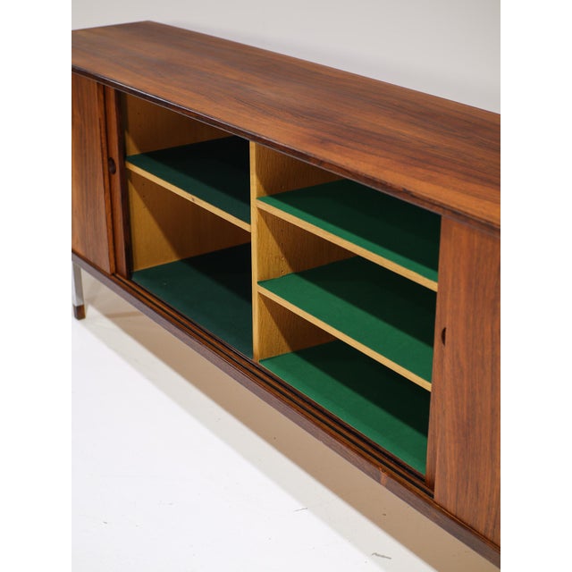 Long Danish Rosewood and Chrome Lowboard, 1960s For Sale - Image 14 of 18