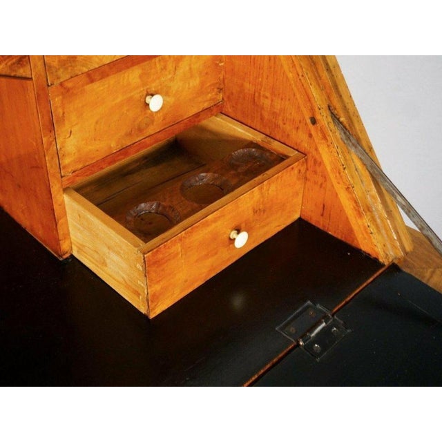 Biedermeier Walnut Folding Secretaire For Sale - Image 10 of 18