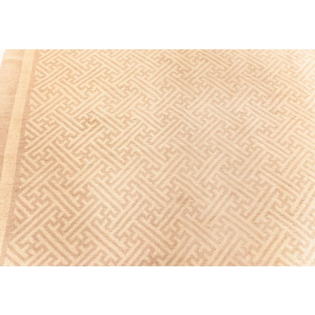 Early 20th Century Doris Leslie Blau Antique Chinese Wool Runner in Beige and Brown For Sale - Image 5 of 11