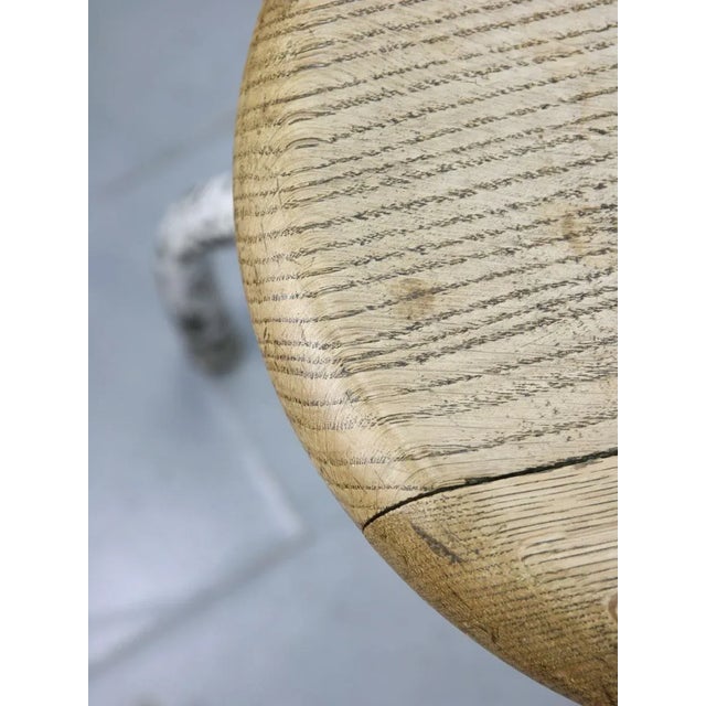 Vintage Industrial White Swivel Chair For Sale - Image 9 of 12