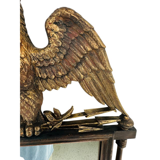 Rare Grand Scale 43" Mid-Century American Federal Eagle Mirror by Burwood For Sale In Tampa - Image 6 of 18