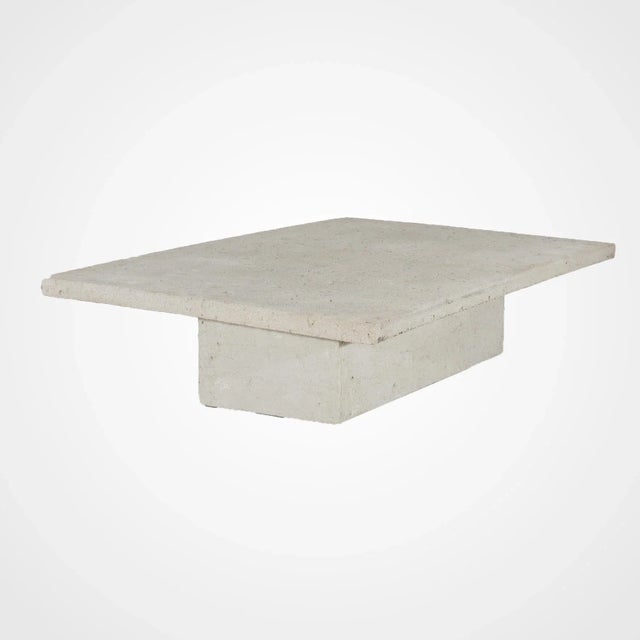 Mid Century Modern Cast Hardstone Indoor/Outdoor Cocktail Table w/Fossils 20th Century For Sale - Image 6 of 8