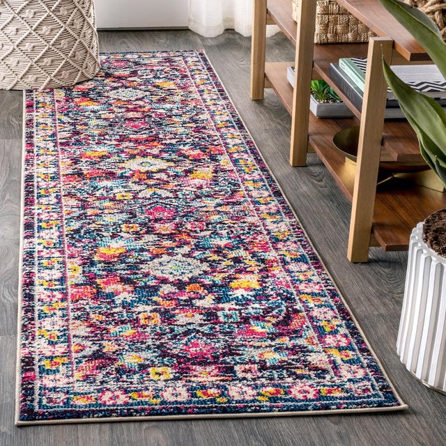 Boho Floral Multi & Purple 2 ft. x 8 ft. Runner Rug Chairish