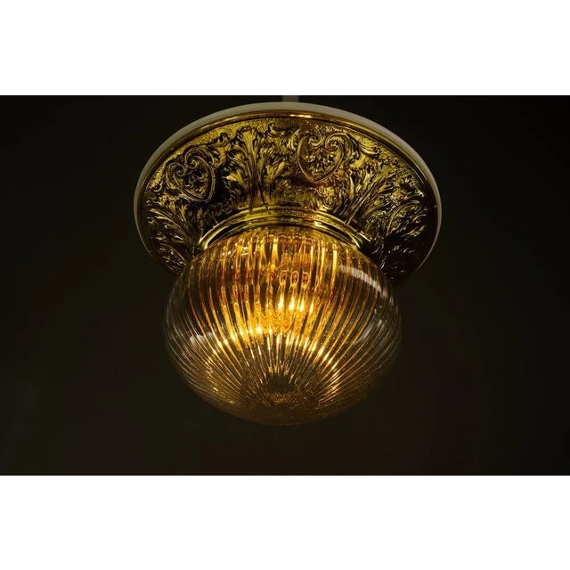 Gold Large Historistic Ceiling Lamp, Vienna, 1890s For Sale - Image 8 of 13